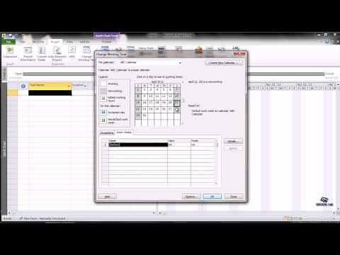 Microsoft Project tutorial 2.6 Setting Non-Working Days