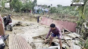 6.8K views · 56 reactions | Typhoon 'Tino' (international name: Kalmaegi) floods highways, damages homes in Cebu At least 26 people have been killed and hundreds of thousands displaced as rains driven by Typhoon 'Tino' flood swathes of the central Philippines on Nov. 4, 2025. Entire towns on the island of Cebu were inundated, and the island's Transcentral Highway has been rendered impassable due to landslides and fallen trees. AFP VIDEO | The Manila Times | Facebook