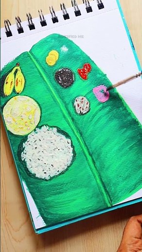 Happy Onam🌼🌸🌺Onam Sadhya Painting✨💖 #onamspecial #paintingideas #gouachepainting
