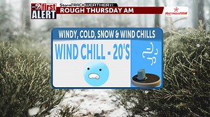 ABC-7 First Alert continues - Strong winds through tonight and tomorrow; snow chance early AM