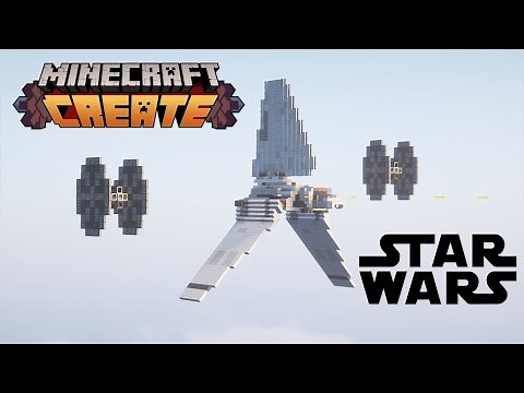 Fully Working Star Wars Imperial ships in Minecraft Create Mod!