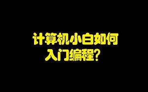 计算机小白如何入门编程？