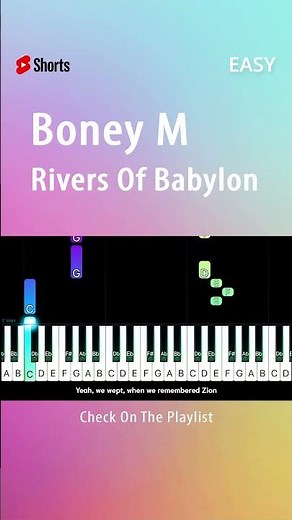 Boney M - Rivers Of Babylon - EASY Piano TUTORIAL by Piano Fun Play #shorts
