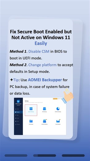 Fix Windows 11 Secure Boot Enabled But Not Active Easily#windows11 #secureboot #windowstips