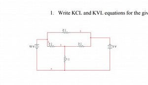 Write KCL and KVL equations for the given circuit.The circuit... | Filo