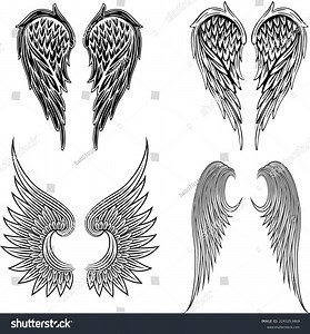 Free Vector Heraldics Wings Tatto Design Stock Vector (Royalty Free) 2243253469 | Shutterstock