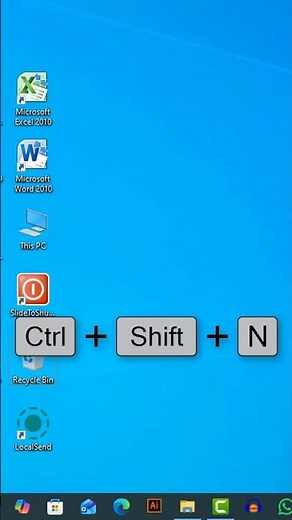 Shortcut way to create New Folder on PC 📁