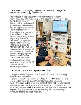 Actuators in Technology Education - Reading Passage and x 10 Questions