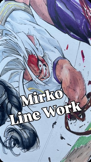 @yugan.999 on Instagram: "snippet of the Mirko sketch line work✍🏼✍🏼 #mirko #mha #myheroacademia"