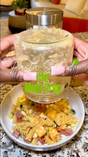 Pasta salad Jars❤️ #recipe #pasta #pastasalad #pastasaladrecipe #mealprep #mealprepideas