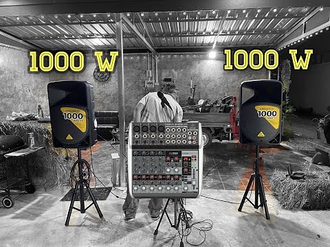 Test Sound BEHRINGER B115D 1000W x 2 [Outdoor] with BEHRINGER XENYX QX1202USB