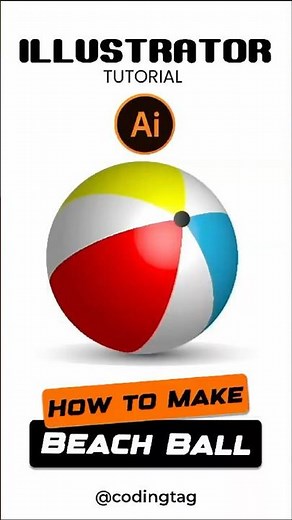 How to make a Beach Ball in Illustrator #IllustratorTips #VectorArt #IllustrationTutorial