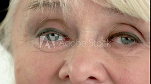 Eyes of senior lady. Woman closing her eyes. Purify your mind.