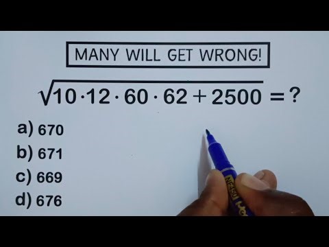 92% FAILED to Solve This Math Problem √(10×12×60×62+2500) =?