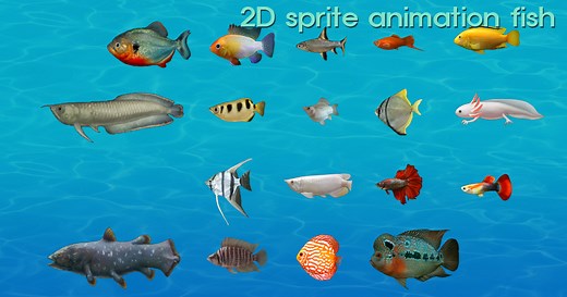 2D Sprite animation Fish | 2D Characters | Unity Asset Store