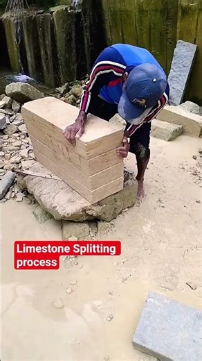Traditional Manufacturing//Limestone Quarrying Process #brickmaking #naturalstone #diy