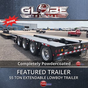 1.3K views · 64 reactions | 55 Ton Extendable lowboys IN STOCK and fully loaded! | Globe Trailers | Facebook