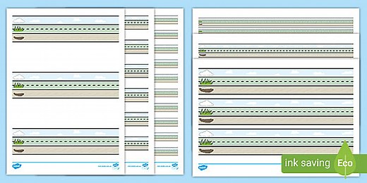 Dotted Thirds Handwriting Line Guides (Ground, Grass and Sky)
