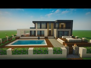 Minecraft Modern House Build Tutorial | Luxury Villa + Pool