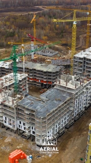 Concrete Pouring with Tower Cranes 🏗️ Workers on High-Rise #shorts