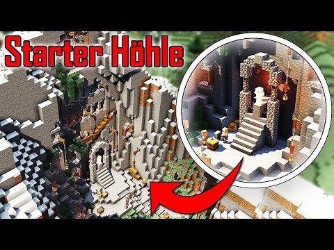 Minecraft Starter Haus in den Bergen bauen 🗻 Starterhaus in der Berg Region bauen deutsch