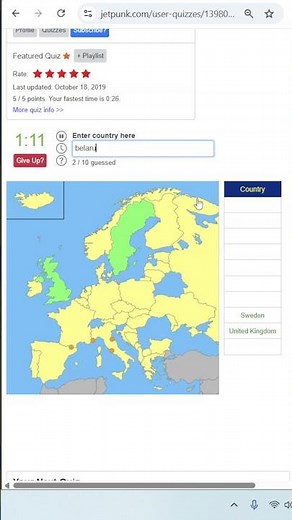 Quiz with me: European Map without 10 Random Countries #3