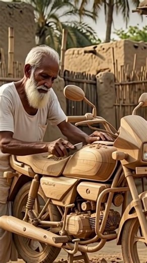 Splendor Plus Made by Old Carpenter || Incredible Wooden Masterpiece #splender #woodstatue