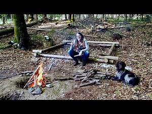 Building A Tiny Log Cabin Part 2 (Overnighter and UFO Sighting?)