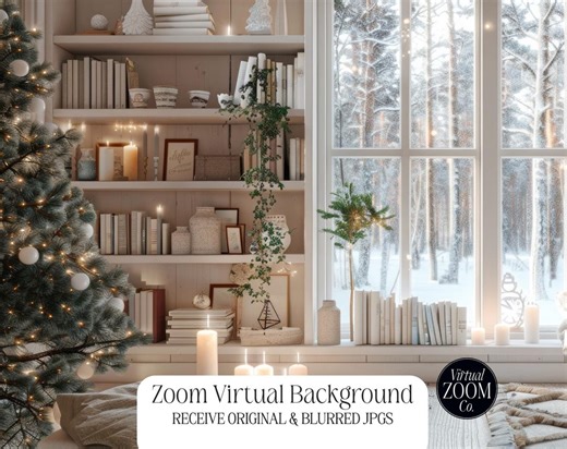 Zoom Background Winter Theme Virtual Bookshelf Background Christmas Themed Zoom Digital Background Meeting Snow Zoom Home Shelving Zoom Jpg - Etsy