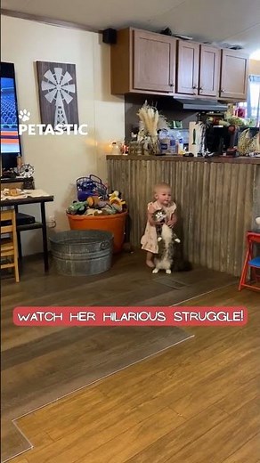Girl and Cat Create a Hilarious Sibling-Like Moment