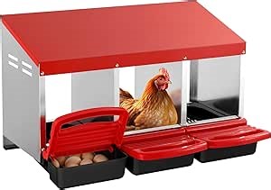 VEVOR Chicken Nest Box, 3-Compartment, 15 to 30 in Stable & Corrosion-Resistant Mental Nesting Boxes with Inclined Nesting Boxes, Bottom Holes & Resting Platform, Fit for Different Chicken Breeds