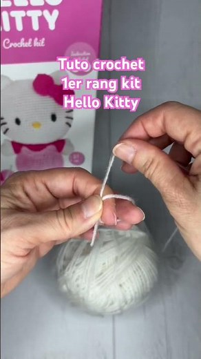 Noeud coulant pour débuter la tête du kit de crochet Hello Kitty #hellokitty #crochet