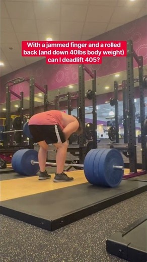 Rolled back, jammed finger, and down 40lbs, can I deadlift 405?? #gym #deadlift #fitness #pr #shorts