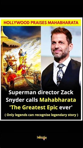 Zack Snyder calls Mahabharata 'The Greatest Epic Ever