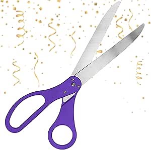 25'' Purple Ribbon Cutting Ceremony Scissors — Huge Grand Opening 25 Inch Purple Big Scissors for Inaugurations and Special Events Ribbon Cutting