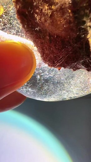 Moving sands in red and green phantom enhydros quartz | Quana Crystal
