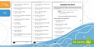 11  Verbal Reasoning: Complete the Word