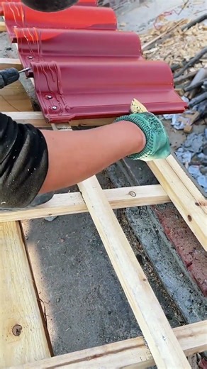 Use additional cement on the roof tiles to make them stick better #shorts