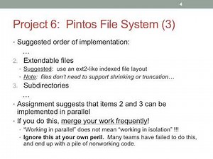 Lecture 26 Project 6 Pintos File System design discussion Fa2017