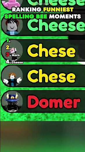 Ranking Funniest Spelling Bee Moments 😂 #roblox #spellingbee