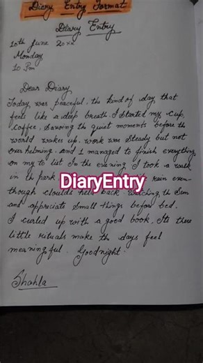 Diary Entry Formet Class.9&10 | #shots#diaryentryformat#dearstudentwithenglish