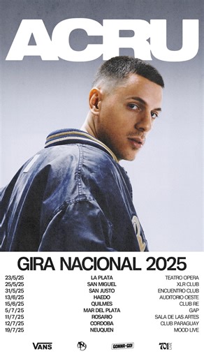 ACR1 on Instagram: "YA ESTÁN DISPONIBLES LAS ENTRADAS PARA LA GIRA NACIONAL 2025  Como siempre es un placer para mí volver a recorrer el país y encontrarnos en cada ciudad  23/05/25 - LA PLATA 25/05/25 - SAN MIGUEL 31/05/25 - SAN JUSTO 13/06/25 - HAEDO 15/06/25 - QUILMES 5/07/25 - MAR DEL PLATA 11/07/25 - ROSARIO 12/07/25 - CORDOBA 19/07/25 - NEUQUEN Activen ya con sus entradas que la vamos a romper!!  LINKS EN BIO E HISTORIAS DESTACADAS Video: @puntonacho"