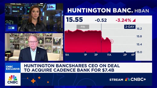 Huntington Bancshares CEO on the deal to acquire Cadence Bank: It's a transformational step for us