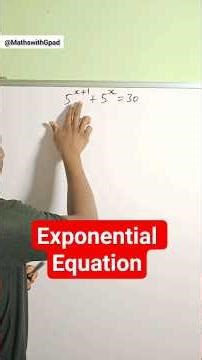 Solving an Exponential Equation #equation #exponential #gpadlearnmaths #stem #exponents