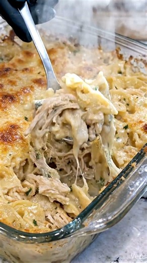 Creamy Baked Chicken and Egg Noodle Casserole. #recipe #shortvideo #viralvideo #cake #chocolate