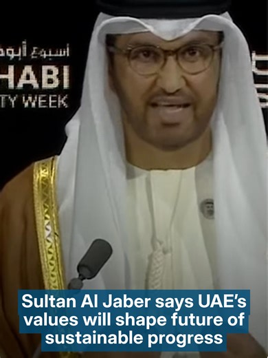 At the opening of Abu Dhabi Sustainability Week, Dr Sultan Al Jaber, UAE Minister of Industry and Advanced Technology and managing director and group chief executive of Adnoc, said the UAE’s values guide how it invests, builds and partners, stressing that people remain at the centre of development in a technology-driven world.