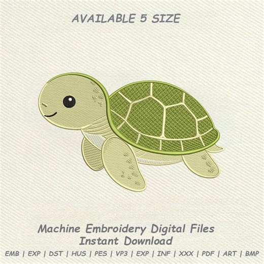 Sea Turtle Embroidery Design, Ocean Animal Machine Embroidery Pattern (digital Download) - Etsy