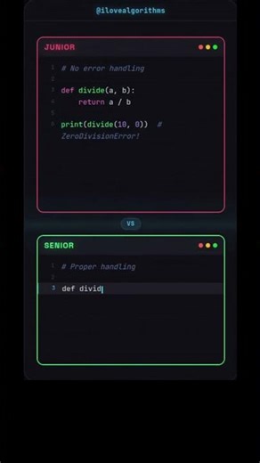 Your Python code is a ticking time bomb — here's why 🐍 | #python #programming @ilovealgorithms ​