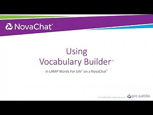 How To | Use Vocabulary Builder in LAMP Words For Life on a NovaChat
