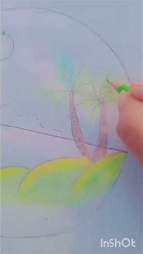 how to draw a sunset with colour pencil🖊️ sunset scenery drawing 😜😉